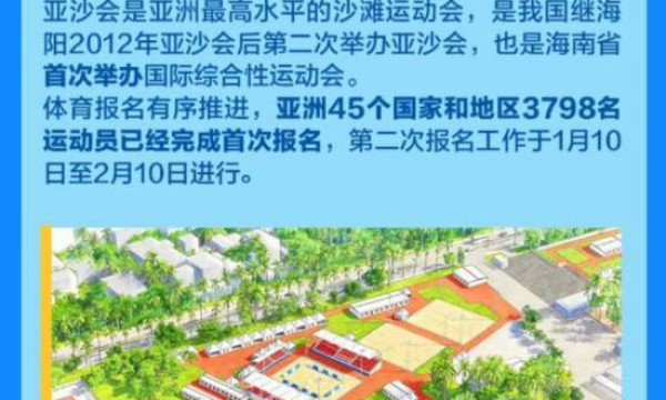 亚沙会倒计时100天，最全看点来了！